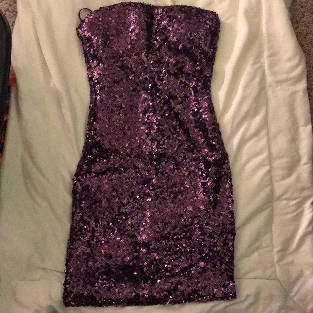Purple sequin dress